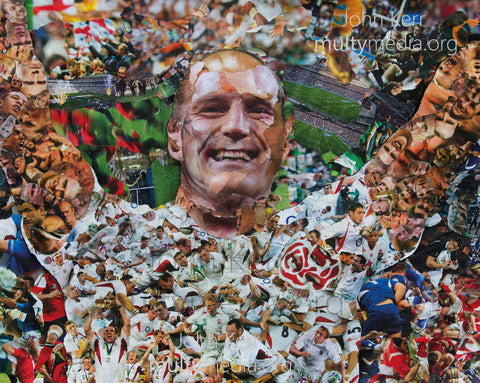 England Rugby Collage Poster - multymedia