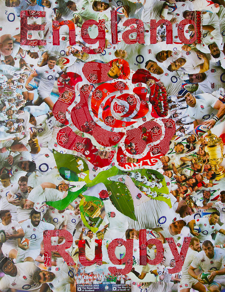 England Rugby Collage / Art Giclee Print - multymedia