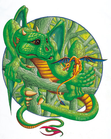 Green Dragon Canvas Print - multymedia