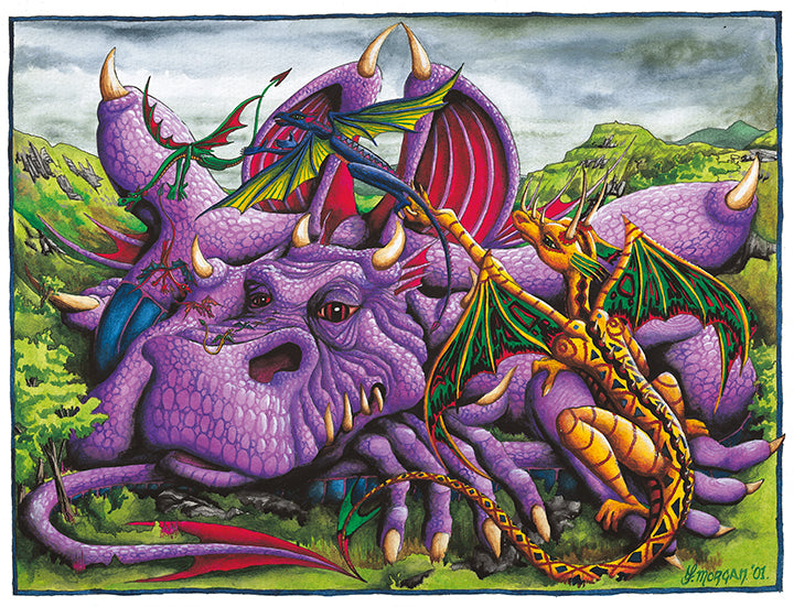 Purple Dragon Poster by Francis Morgan - multymedia