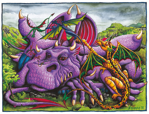 Purple Dragon Giclee Print by Francis Morgan - multymedia
