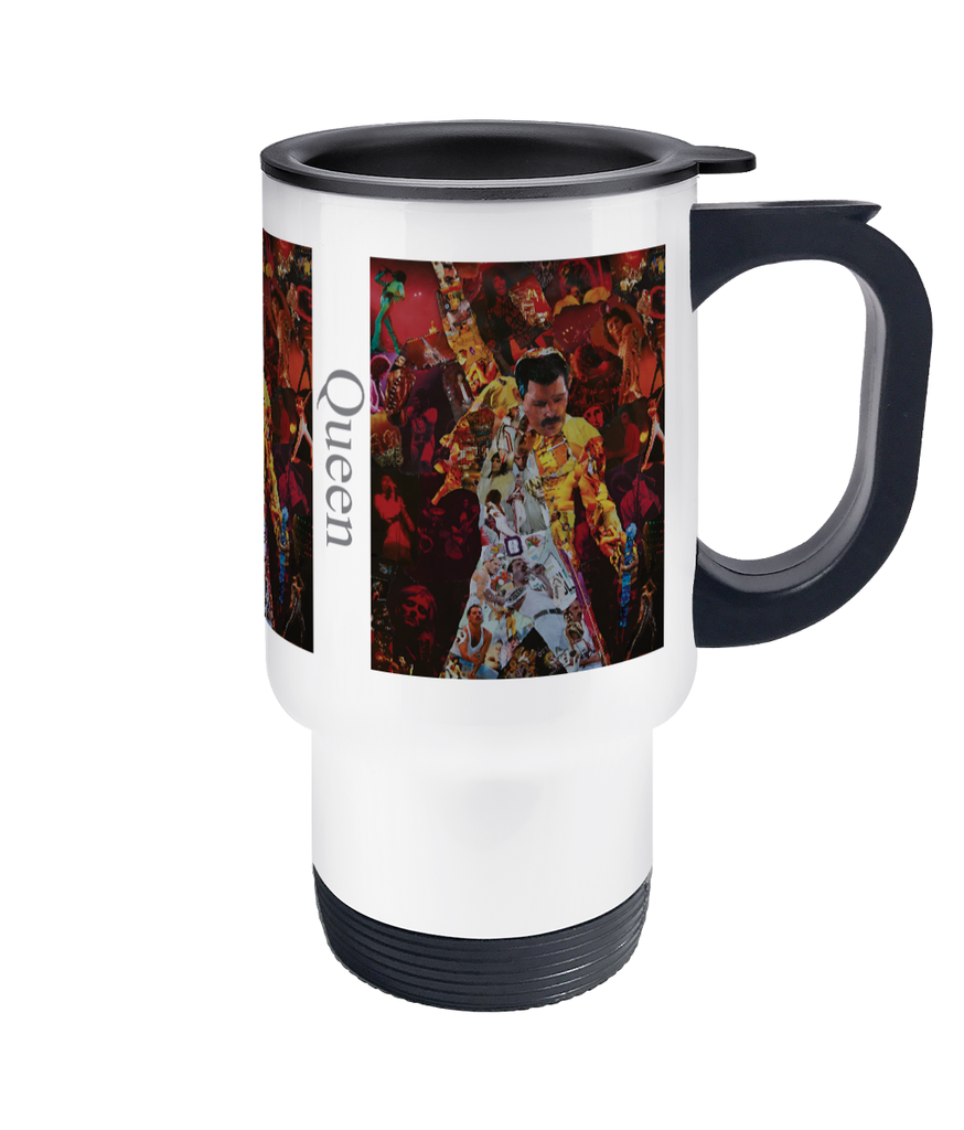 Freddie Mercury Collage Travel Mug 14oz - multymedia