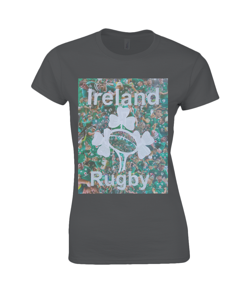 Ireland Rugby Collage Womens T Shirt