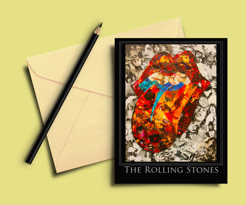 Rolling Stones Collage Greeting Card - multymedia
