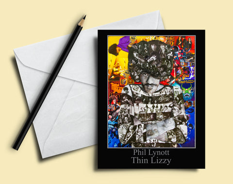 Phil Lynott Thin Lizzy Collage Greeting Card