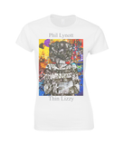 Thin Lizzy Phil Lynott Collage Womens T Shirt
