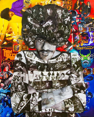 Thin Lizzy Phil Lynott Collage Poster - multymedia