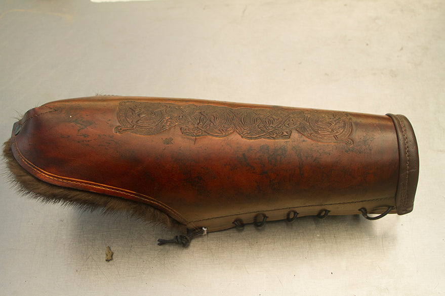 Leather Arm Guard with Fur Lining