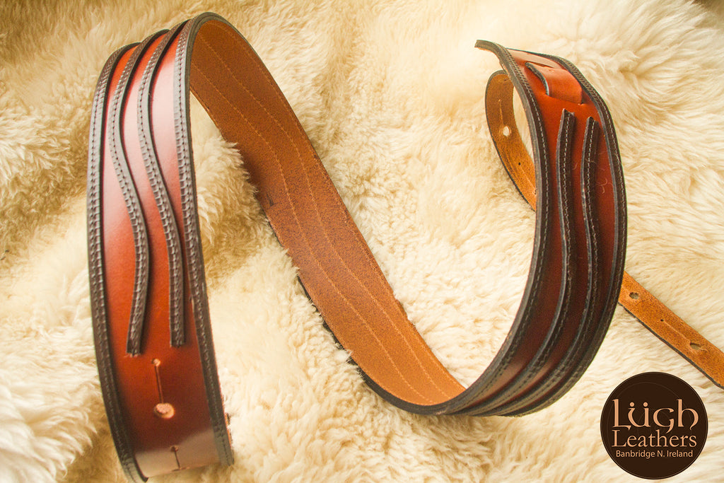 Rory Gallagher 2 Tone Guitar Strap by Lugh Leathers
