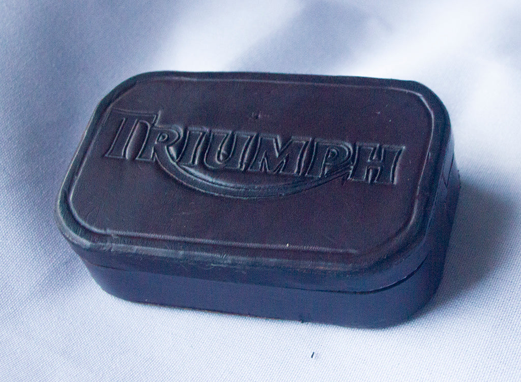 Triumph Leather Covered Tin