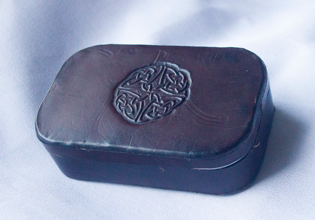 Celtic Circle Leather Covered Tin