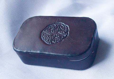 Celtic Circle Leather Covered Tin