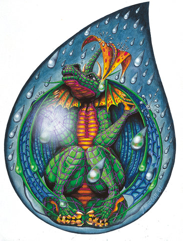 Dragon Water Drop Poster by Francis Morgan - multymedia