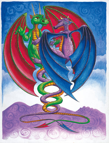 Dragon Couple Poster by Francis Morgan - multymedia