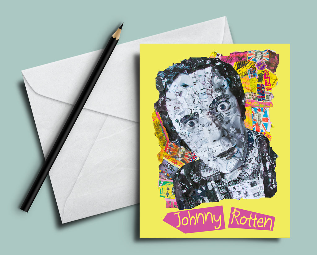 Johnny Rotten Collage Greeting Card