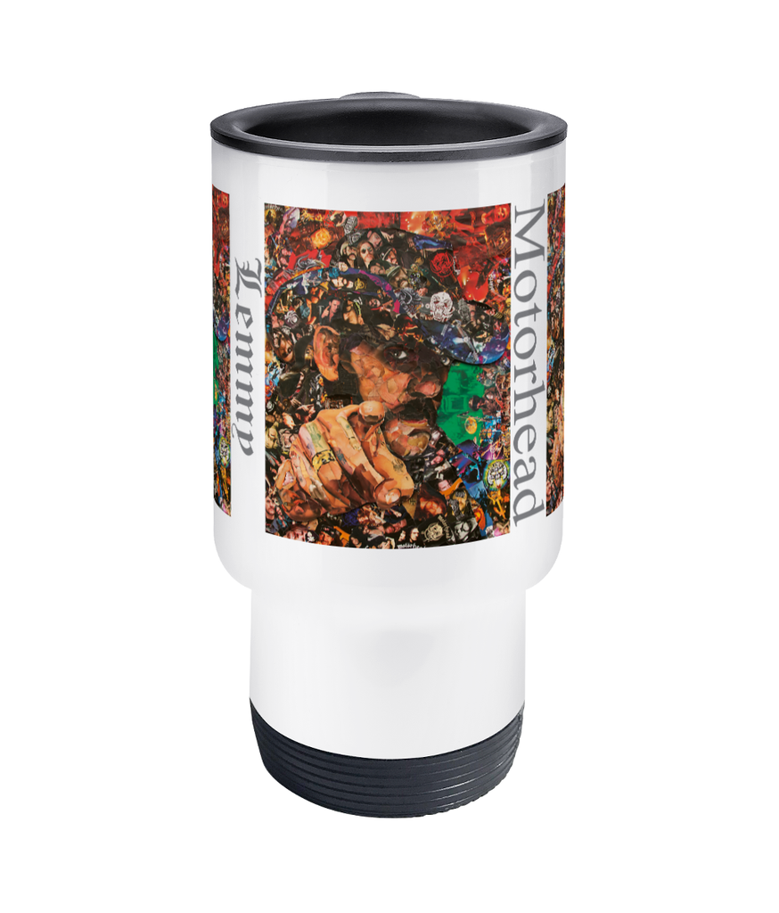 Lemmy of Motorhead Collage Travel Mug 14oz - multymedia