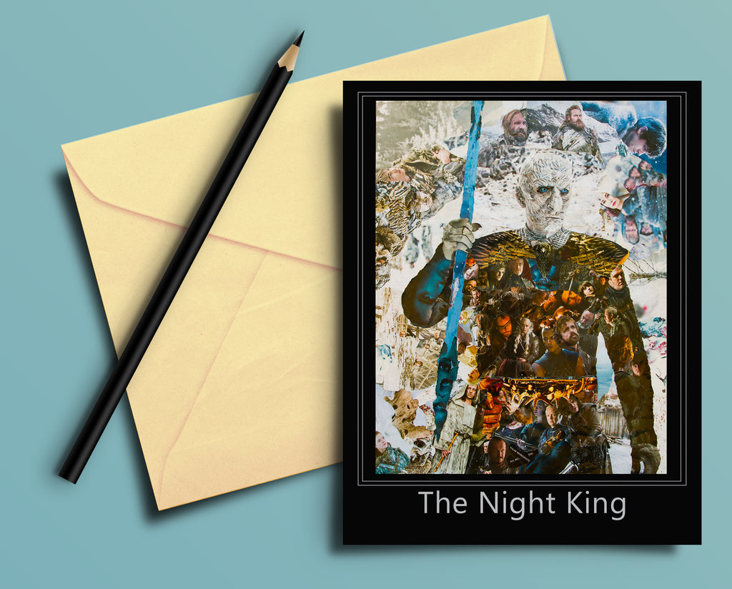 Game of Thrones Night King Collage Greeting Card - multymedia