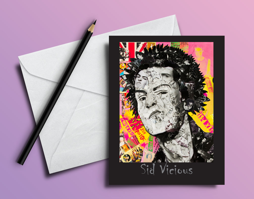 Sid Vicious Collage Greeting Card