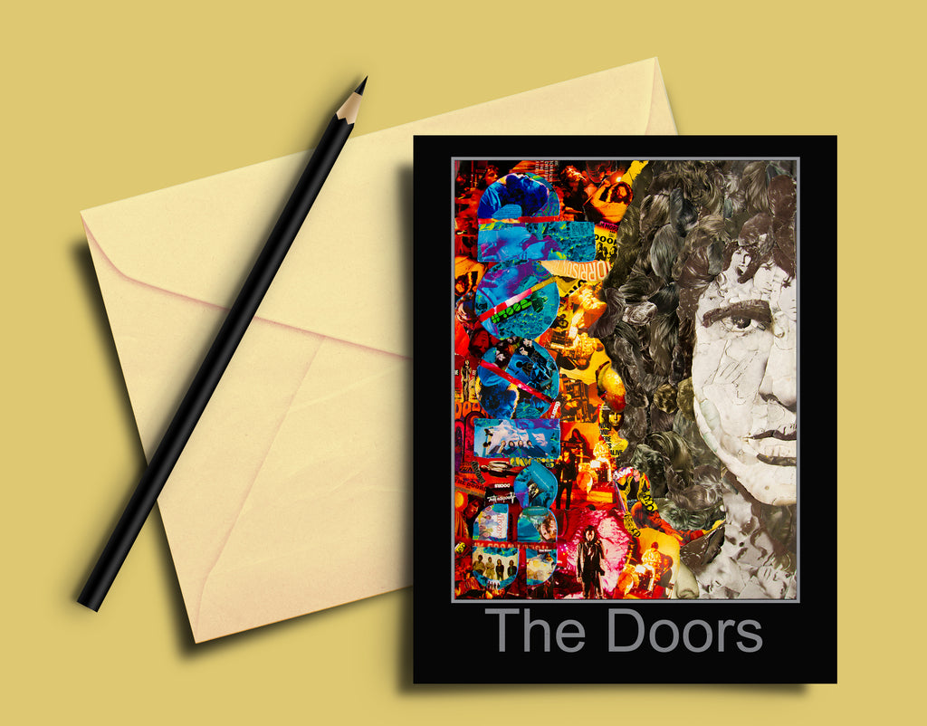 Jim Morrison of The Doors Collage Greeting Card - multymedia